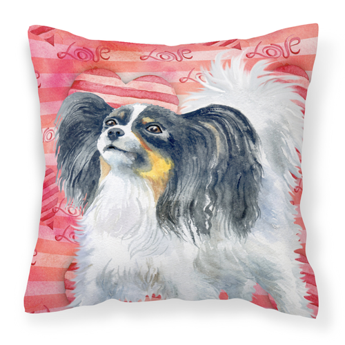 Dog With Love Stripes Fabric Decorative Pillow
