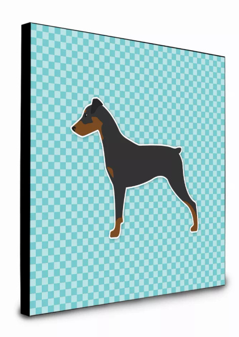 Checkerboard Pattern With Dog Art Wall or Door Hanging Prints