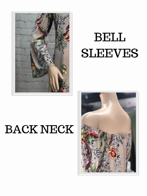 Off Shoulder Flowing Dress With Beautiful Bell Sleeves - S001372B002006P000071V030 Off Shoulder Flowing Dress With Beautiful Bell Sleeves - S001372B002006P000071V030