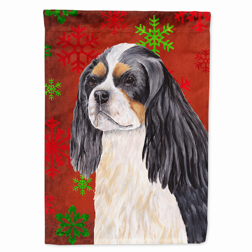 Red and Green Snowflakes Holiday Christmas Dog Flag Garden Size - S000213B001695P120693V000