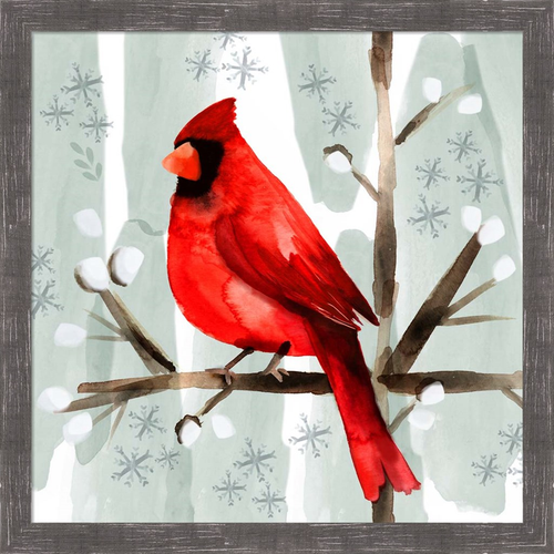 Christmas Hinterland I Cardinal by Noonday Design, Framed Wall Art