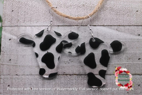 Cow Head Acrylic Dangle Earrings