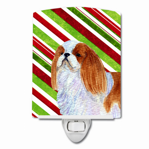 Candy Cane Holiday Christmas Dog Art Ceramic Night Light - SS4576CNL