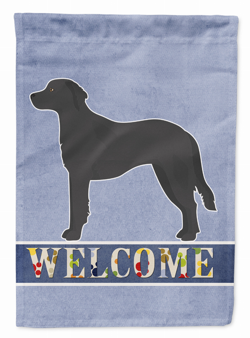Black Goldador Welcome Flag Garden Size