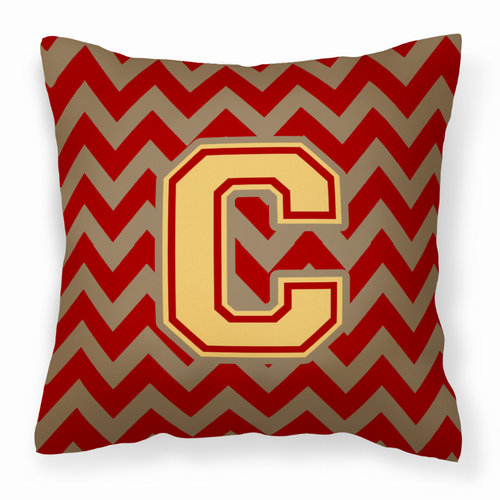 Monogram Letter Chevron Fabric Decorative Pillow - CJ1048-CPW1414