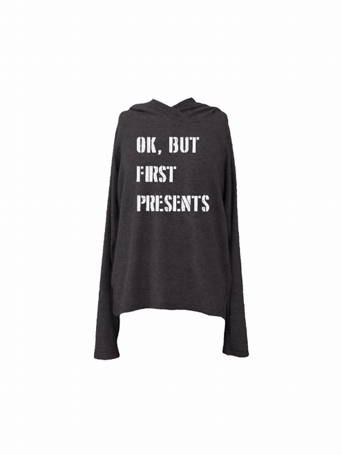 Reindeer Holiday Hooded Sweatshirt "Ok, But First Presents" - S001831B002253P000662V007