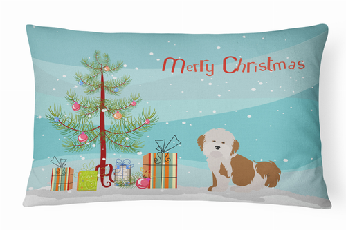 Christmas Tree Dog Art Canvas Fabric Decorative Pillow Style 2 - CK3458PW1216