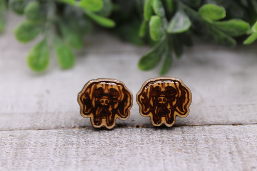 Great Dane Dog Breed || Wood Stud Earrings