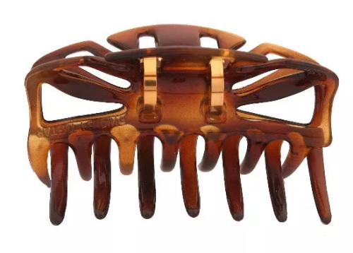 French Fashion Hair Claw With Gold Spring - 755-08