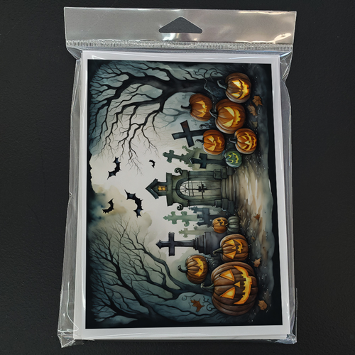 Graveyard Spooky Halloween Greeting Cards Pack of 8