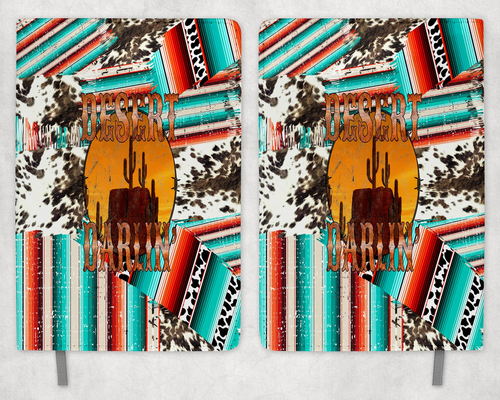 Serape faux cowhide Desert Darlin Printed 8 Inch  A-5 Journal
