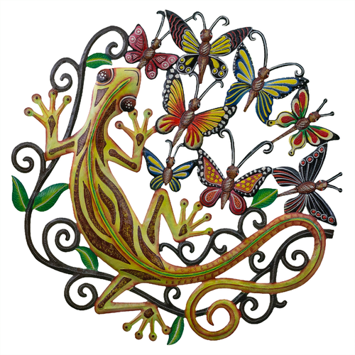 Painted Gecko with Butterflies