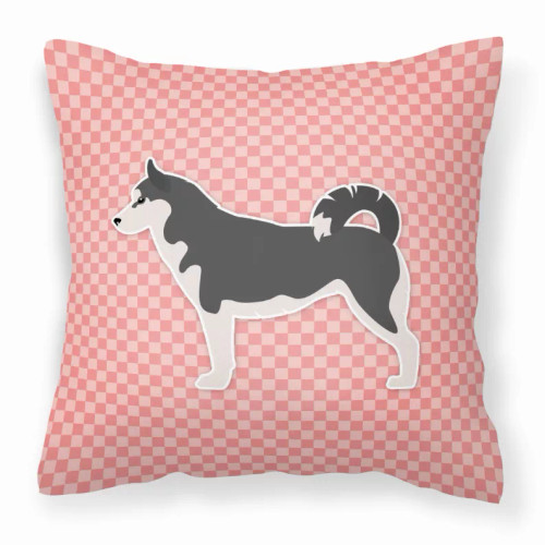Dog Profile Checkerboard Design Fabric Decorative Pillow - S000213B001695P073506V000