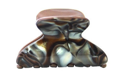 Handmade Small French Hair Claw (in Tortoise Shell & Tokyo) - 6578-08