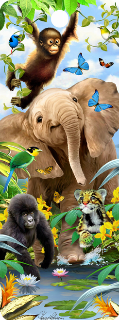 Jungle Babies - 3D Bookmark