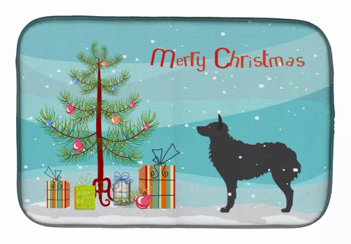 Christmas Tree and Dog on Dish Drying Mat - S000213B001695P115598V040