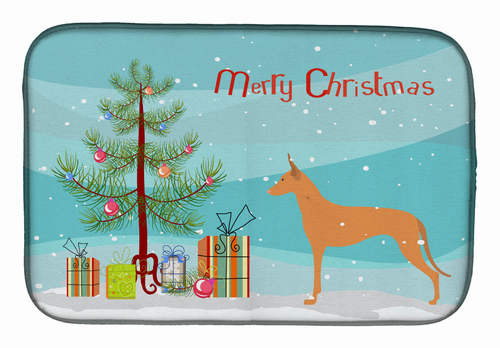 Christmas Tree and Dog on Dish Drying Mat - S000213B001695P115598V033
