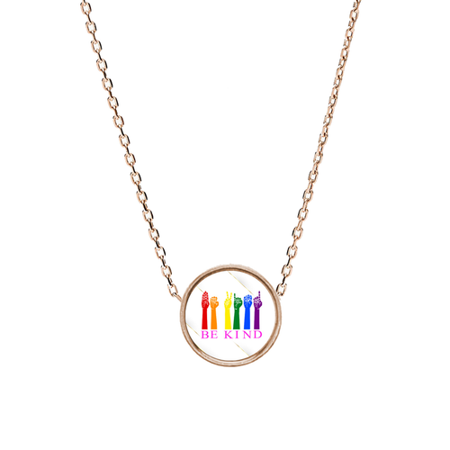 LGBTQ Pride Reversible Inspirational Charm Necklace - PinkBox3-9282