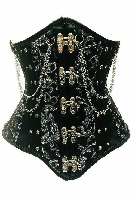Top Drawer Steel Boned Underbust Corset with Chains and Clasps - TD-1833-M Top Drawer Steel Boned Underbust Corset with Chains and Clasps - TD-1833-M