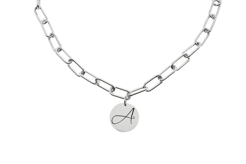 Oval Link Initial Jewelry Collection By Pink Box - PinkBox-6-000983