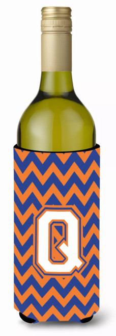 Monogram Letter Chevron Wine Bottle Hugger - CJ1060-QLITERK