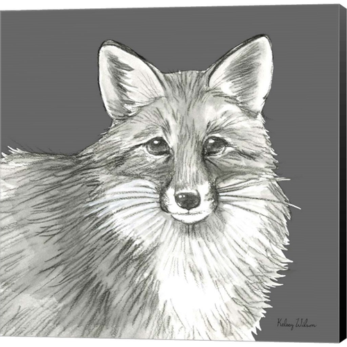 Watercolor Pencil Forest color III-Fox by Kelsey Wilson, Canvas Art