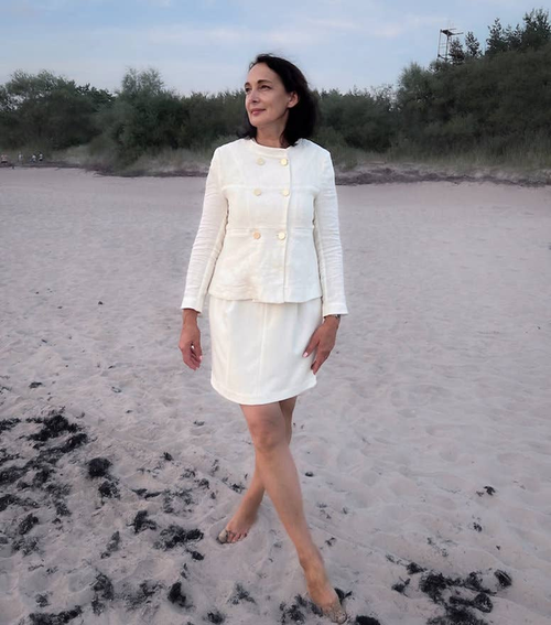 Baobab Jacket in White Tweed - EkinFrog0173