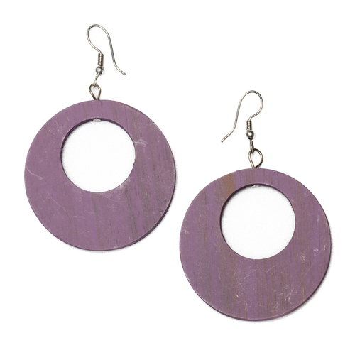 Round Wooden Hoop Earring - S002221B002585P000267V004
