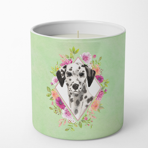 Dog 10 oz Flowers Decorative Soy Candle - CK4402CDL