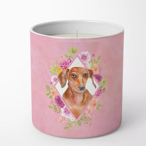 Dog 10 oz Flowers Decorative Soy Candle - S000213B001695P020159V008