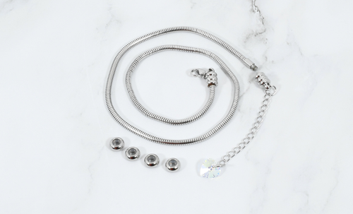 Adjustable DIY Heart Necklace With Austrian Crystals By Pink Box