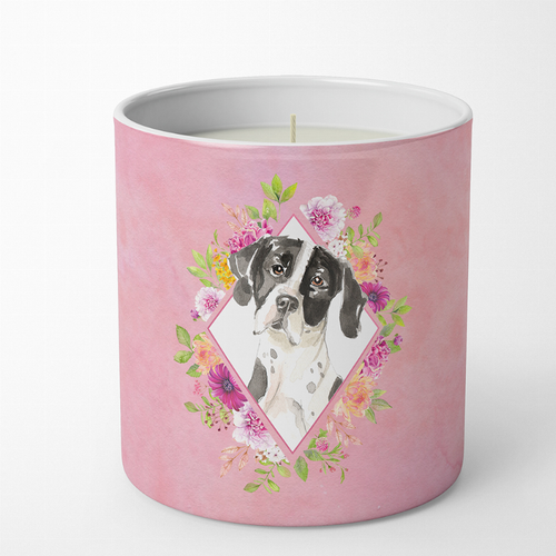 Dog 10 oz Flowers Decorative Soy Candle - CK4239CDL
