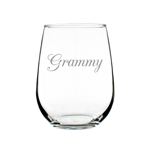 Decorative Grammy Stemless Wine Glass - Mother's Day Gifts