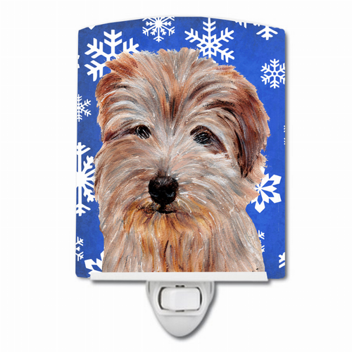 Snowflakes Holiday Dog Art Ceramic Night Light - SC9784CNL