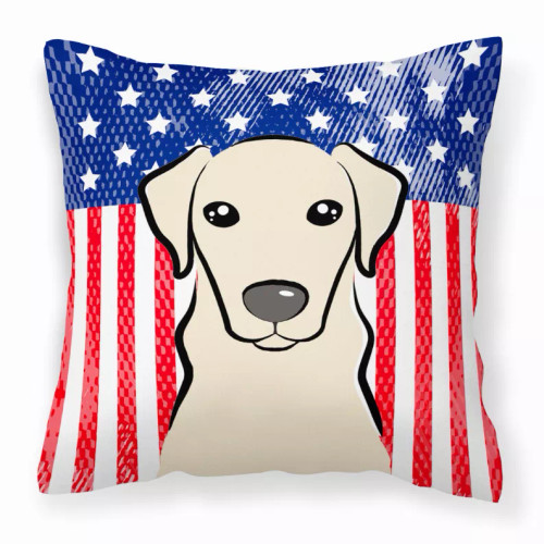 American Flag and Dog Fabric Decorative Pillow - S000213B001695P064314V000