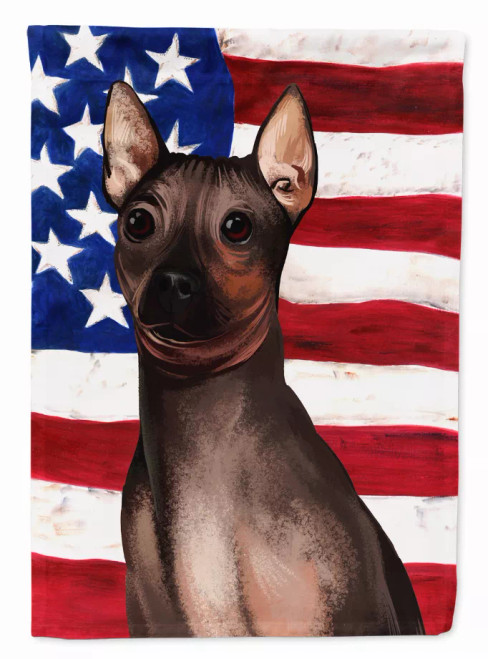 American Flag with Dog Artwork Flag Canvas House Size - S000213B001695P013761V002