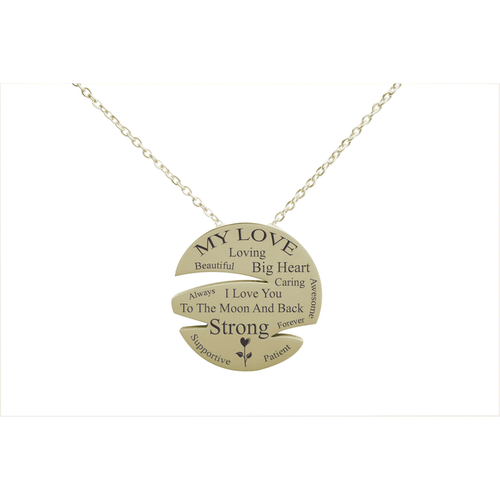 I Love You To The Moon Disc Necklace By Pink Box - PinkBox-25-5606