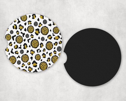 Volleyball Leopard Print|Car Coaster Set