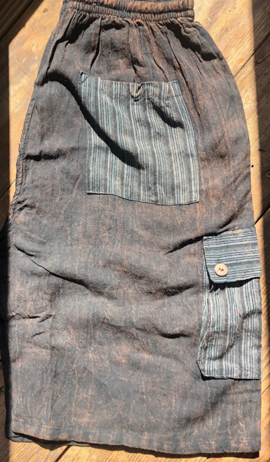 KEITH SHORTS Cotton Stonewash Cargo Shorts Solid & Striped - AJS124-MshortsAJS124-blk-2X