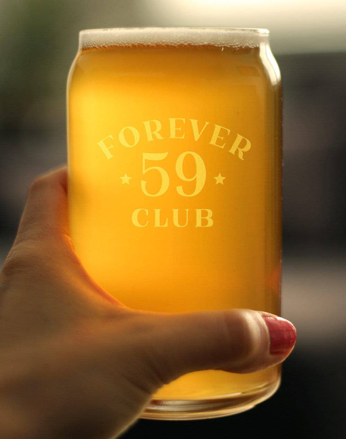 Forever 59 Beer Can Pint Glass - 60th Birthday Gifts