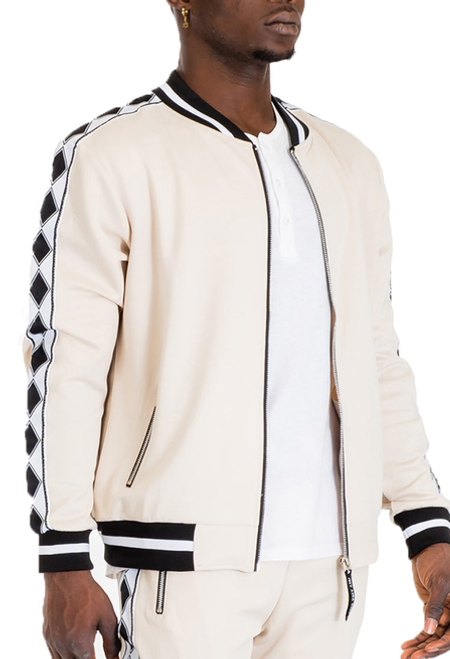 Diamond Tape Track Jacket - TJ0794-BEIGE-S