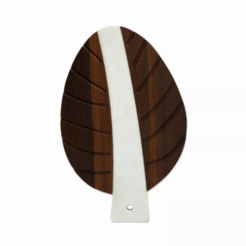 Marble & Wood Leaf Tray By Viski