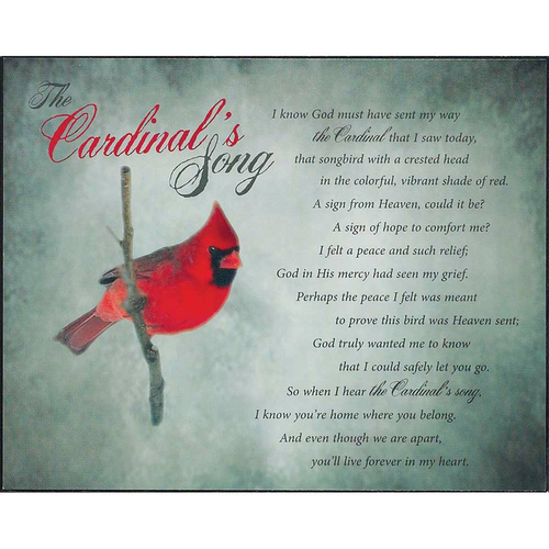 Bereavement Cardinal's Song Wall Plaque Bereavement Cardinal's Song Wall Plaque