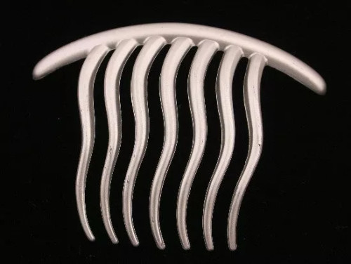 Wavy French Twist Hair Comb in Silver - 2088-07