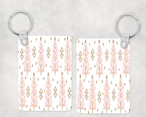 Pink Christmas Trees Keychain