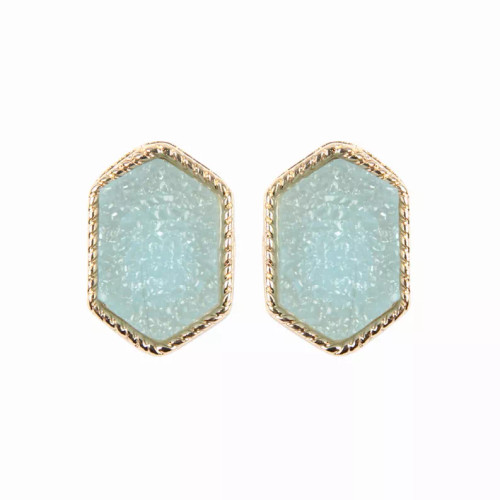 Druzy Hexagon Post Stud Earrings ( VARIETY OF COLORS AVAILABLE ) By DOBBI - S001260B001845P000548V832 Druzy Hexagon Post Stud Earrings ( VARIETY OF COLORS AVAILABLE ) By DOBBI - S001260B001845P000548V832