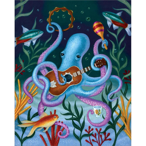 The Virtuoso In Blue by Gina Matarazzo, Canvas Art