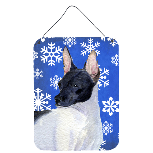 Winter Snowflakes Design with Dog Wall or Door Hanging Prints