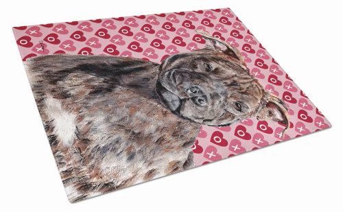 Valentine's Day Dog Print Glass Cutting Board Large - S000213B001695P022229V008