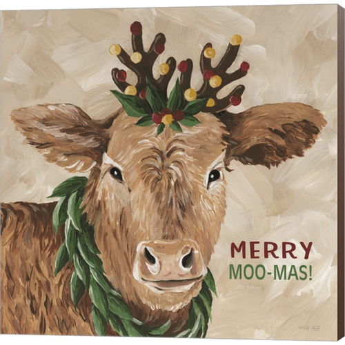 Merry Moo-mas by Cindy Jacobs, Canvas Art - C1080878-0240000-YCCQAMA